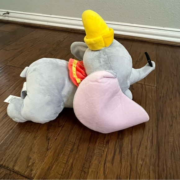 Disney Store Dumbo With Feather in Nose Plush with Yellow Hat - Picture 4 of 7